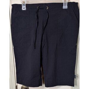 Prana Women’s Medium Black Nylon Stretch Bermuda Shorts Outdoor Hiking Casual